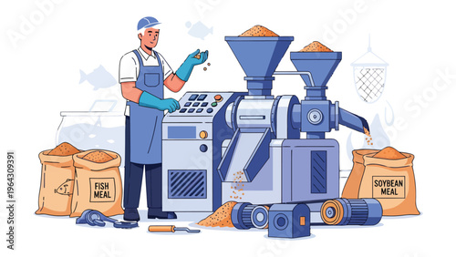 Machinery Operator in the Factory: A skilled operator meticulously monitors and manages intricate machinery, overseeing production and ensuring precision in every process within the factory.