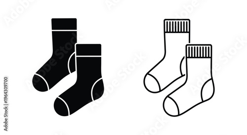 Black and white socks illustration Vector