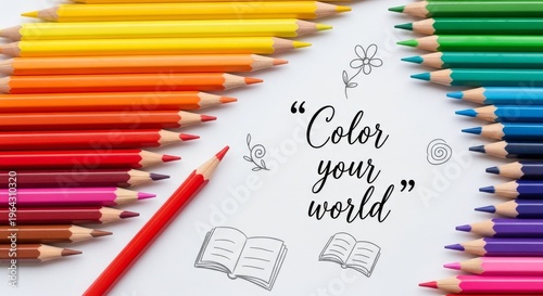 Vibrant Colored Pencils in Artistic Array