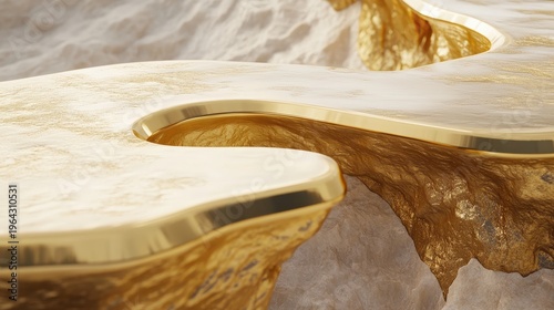 Sleek Gold Elements with Textured Surfaces Representing Modern Luxury and Trading Platforms