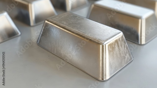 Precious silver bar with sleek metallic sheen, isolated on a clean surface, representing financial security and investment.