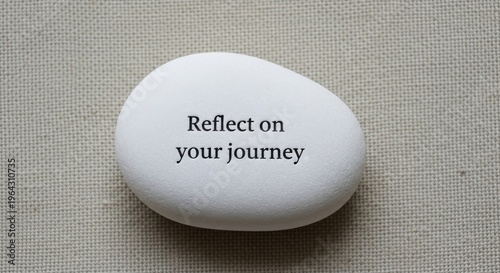 Naklejka White Stone With 'Reflect on your journey' Message