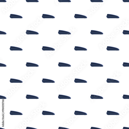 Repeated small blue staplers creating a seamless pattern on a white background