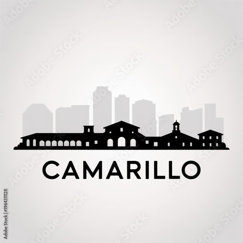 Camarillo Skyline Silhouette — A Coastal Valley City in California Vector Illustration