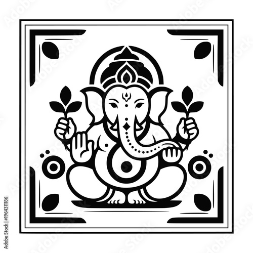 lord ganesha line art drawing, god ganesh picture, god ganesh vector image