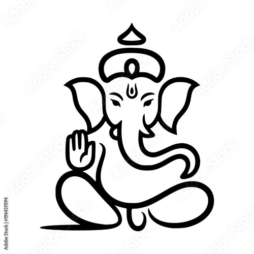 lord ganesha line art drawing, god ganesh picture, god ganesh vector image