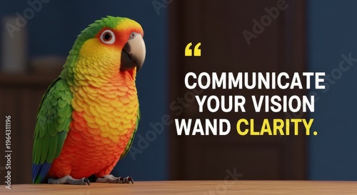 Vibrant Parrot Communicating Ideas and Vision