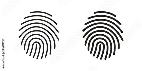 Fingerprint icon in black and white. clipart and line style icons