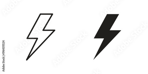 Fotografie Flash icon in black and white. clipart and line style icons