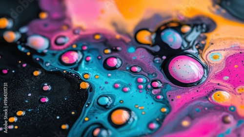 Vibrant fluid abstract art with colorful swirling patterns and detailed textures