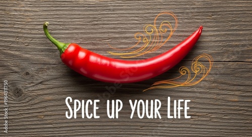 Vibrant Red Chili Pepper on Rustic Wood