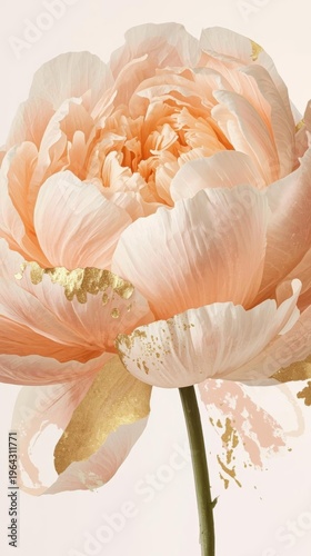 Dreamy Floral Composition with Gold and Silver Light Effects