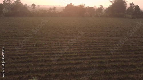 Sunrise Over Rural Landscape in Thepharak, Nakhon Ratchasima, Thailand