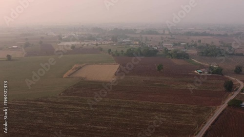 Sunrise Over Rural Landscape in Thepharak, Nakhon Ratchasima, Thailand