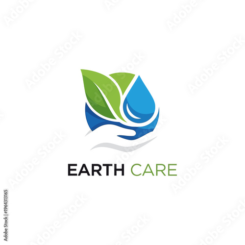 Wallpaper Mural Earth Care Logo Symbolizing Environmental Protection and Sustainability. Torontodigital.ca