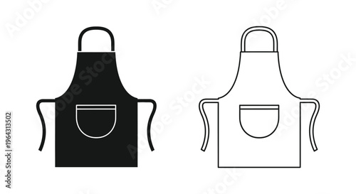 Black and white apron design Vector