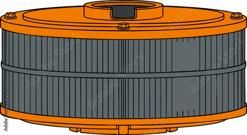 Industrial Diesel Engine Air Filter Vector