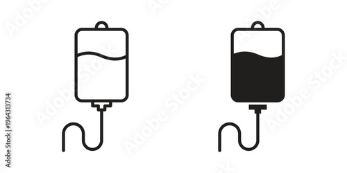 IV bag icon in black and white. clipart and line style icons