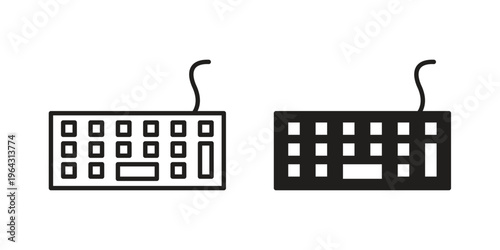 Keyboard icon in black and white. clipart and line style icons