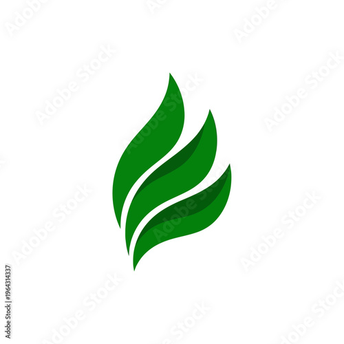 Green Leaf Logo Design Abstract Nature Symbol.