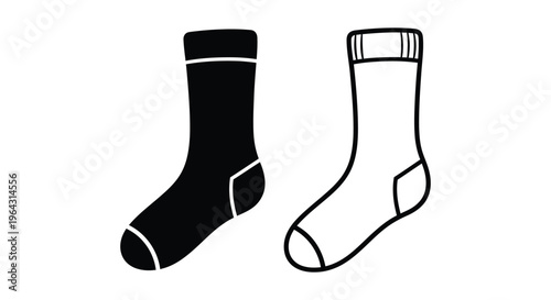 Black and white socks pair Vector