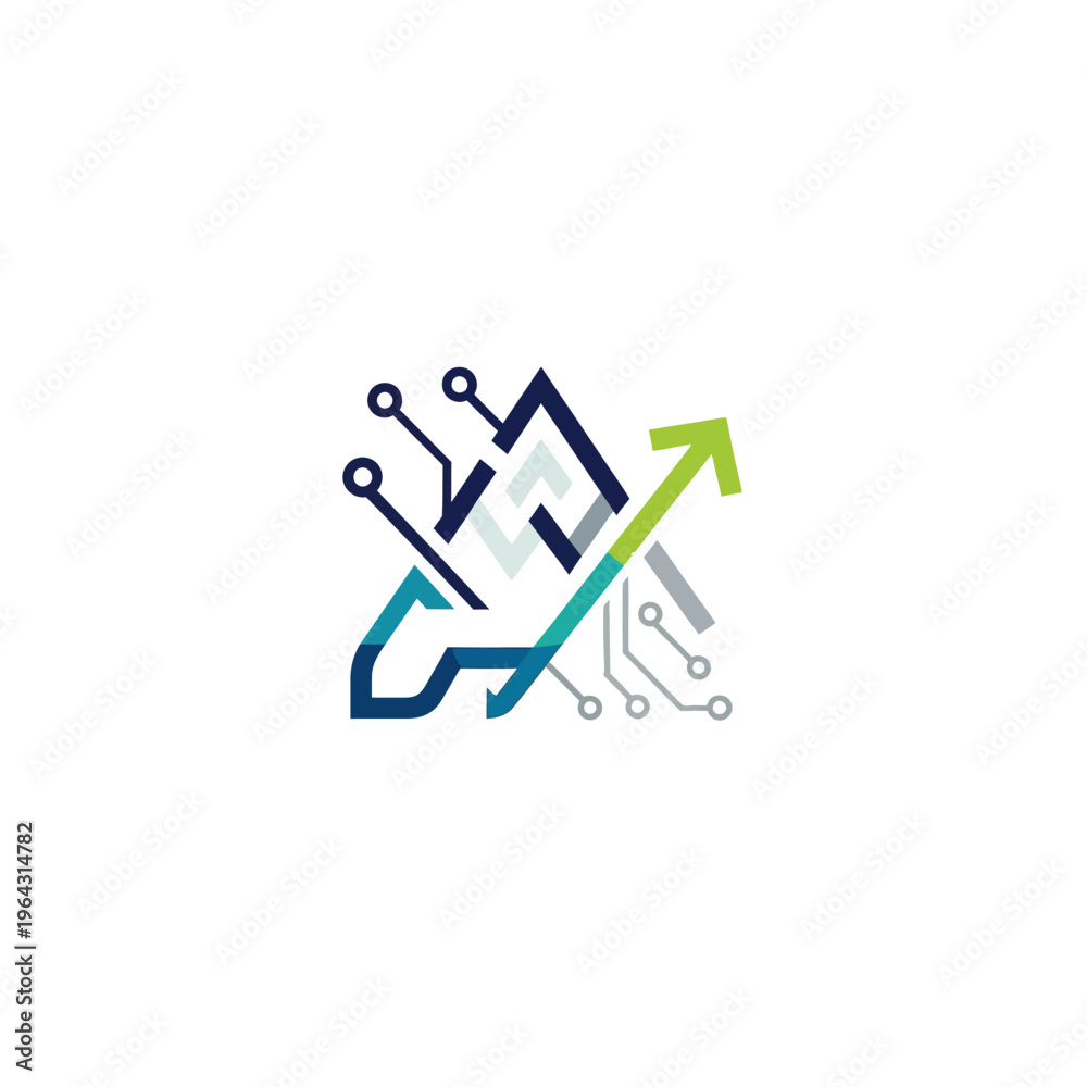 Obraz premium Abstract Digital Growth Arrow and Circuit Board Design.