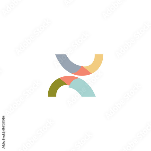 Free Download Abstract Interlocking Curved Shapes with Pastel Color Blocks. - GFXLoad