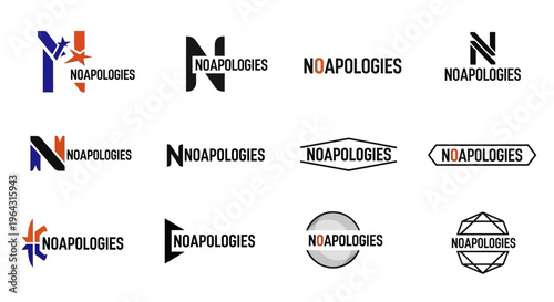 Collection of No Apologies Logo Designs.