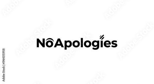 No Apologies Text Logo Design.