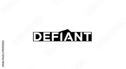 Defiant Logo Design with Mountain Silhouette.