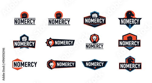 Obraz na płótnie Collection of twelve distinct Nomercy logo designs.