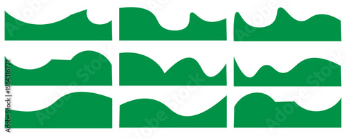 Dividers Shapes for Website Pictogram Set. Curve Lines, Drop abstract design separator header and border for website and app. Different borders for website, banner, app, poster, background in eps 10.