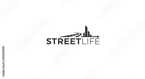 Foto Streetlife logo with city skyline and road.