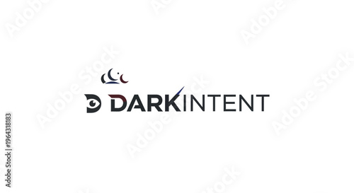Darkintent logo with abstract eye symbol and text.