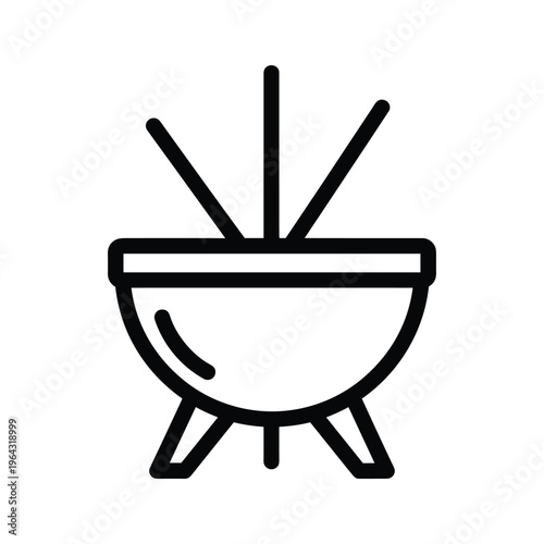 Barbecue grill icon. Simple outline of a portable grill with legs and radiating heat lines.