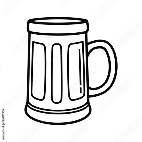 Simple Line Art Icon of a Beer Stein or Mug