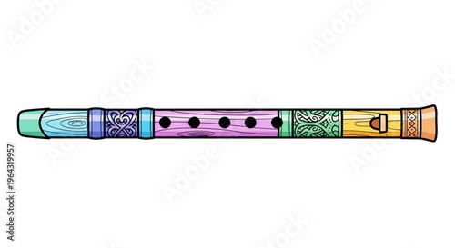 Colorful pan flute musical instrument.