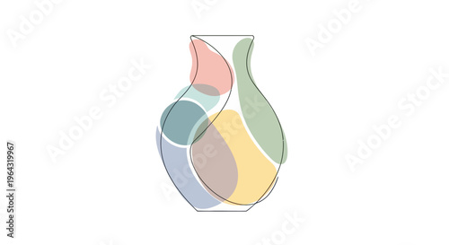 Colorful abstract vase graphic design.
