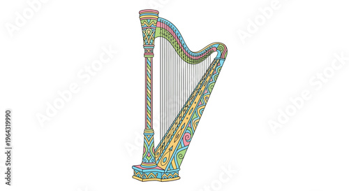 Harp Musical Instrument Stringed Design.