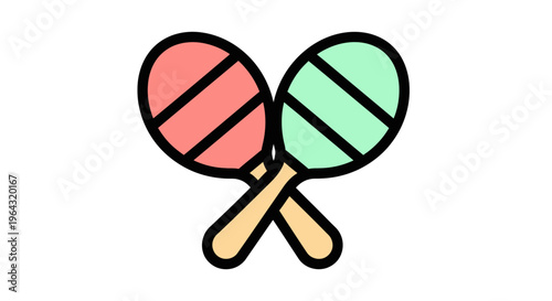 Colorful cartoon maracas musical instrument.
