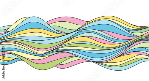 Colorful wavy lines pattern design.