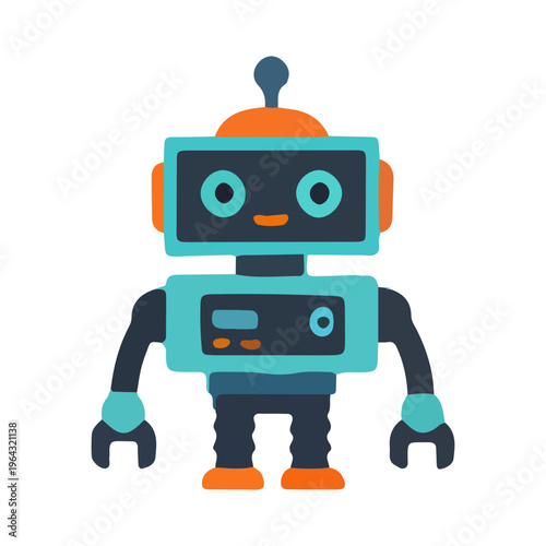 Cute Cartoon Robot Illustration
