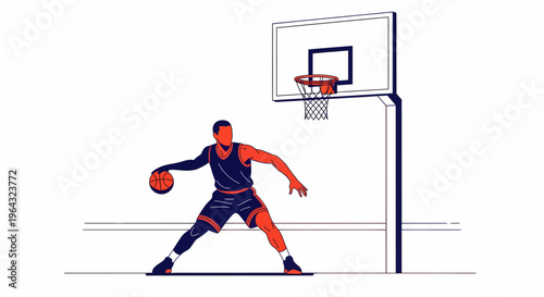 Man playing basketball on court.