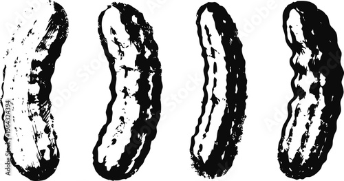 Vintage cucumbers illustration set hand drawn pickles collection isolated on white background