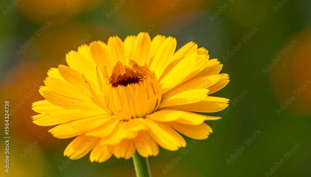 Fototapeta premium Radiant Calendula Bloom - A Close-Up of Golden Petals in Natural Light.