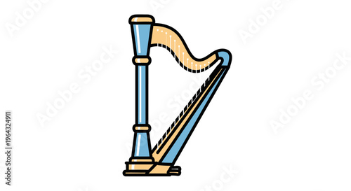 Harp Musical Instrument Stringed Blue.