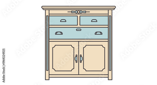Vintage Style Kitchen Cabinet Furniture.