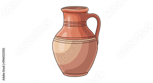 Terracotta Clay Jug Vessel Pottery.