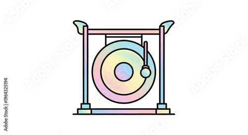 Vibrant Gong Instrument Music Symbol.