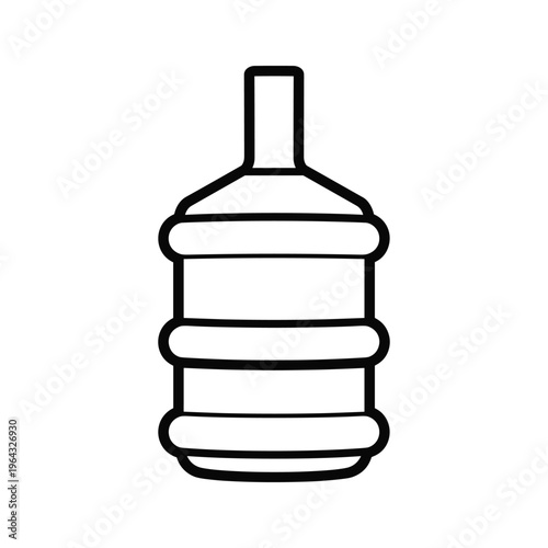 Large Water Cooler Bottle Icon - Simple Black Outline